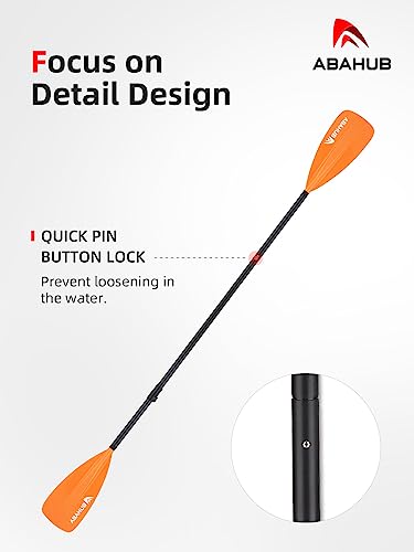 Abahub 2 in 1 Sup Kajak Paddel Aluminium Einstellbares Stand Up Paddle für Paddleboard, Aluminiumlegierung PU-beschichtete Schaft Kunststoff Nylon Klinge