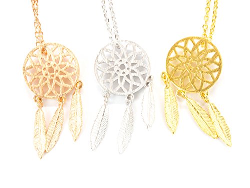 Bohemian Boho Simple Bling Delicate Cute Relationship Friendship Minimalist Handmade Dream Catcher Charm Pendant Chain Necklace for My Daughter Girlfriend Women Teens Girls Mens Boy Prime With Â -YO