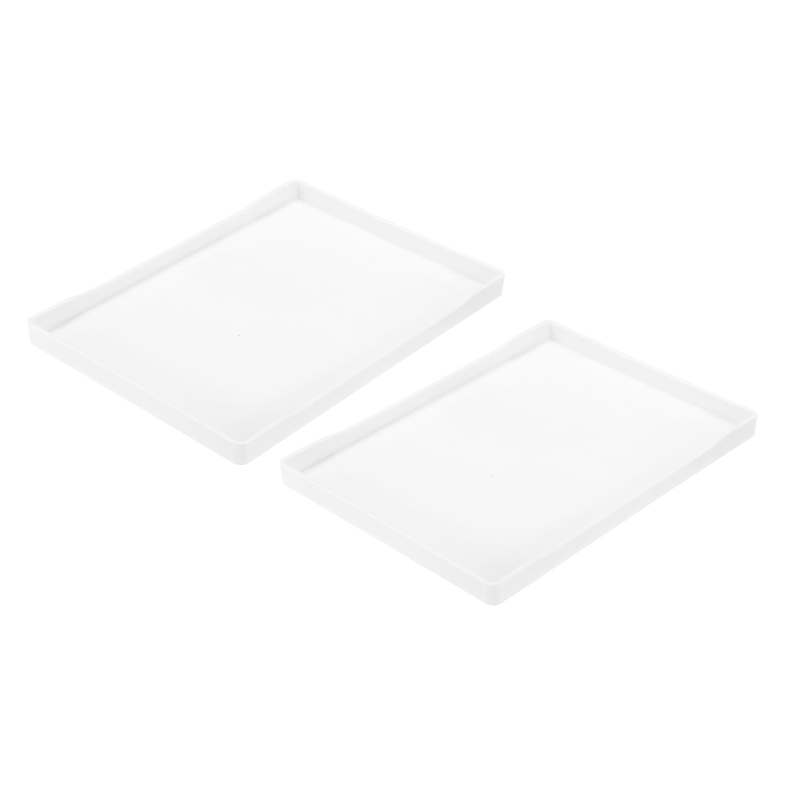 uxcell 2Pcs Serving Tray Small White Mini Tray 6" x 9" Plastic Rectangular Wooden Serving Trays Decorative Ottoman Platter for Breakfast Kitchen Bathroom