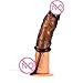 Funty Crystal Elastic Sleeve Reusable Condom Cover Enlarger Extender Toys Waterproof for Men Women and couples(Black)
