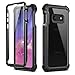 Dexnor Galaxy S10E Case with Built-in Screen Protector Clear Rugged Full Body Protective Shockproof Hard Back Defender Dual Layer Heavy Duty Bumper Cover Case for Samsung Galaxy S10E - Black