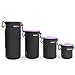 Lens Pouch Evecase Set of 4 Neoprene Pouch Bag with Soft Flush interior For DSLR Digital Camera Lens - Small / Medium / Large / X Large