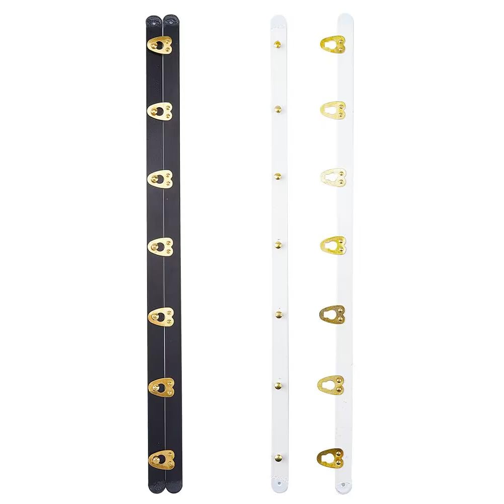 GORGECRAFT 2 Pairs Corset Busk Buttons Black & White Corset Steel Bones 350mm 7 Buckle Stainless Steel Button Corset Busk Corset Spoon Busk with Gold Buttons for Bustier Waist Sewing and Closure