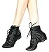 Cheapdancing Women’s Leather Practice Dancing Shoes Jazz Boots Soft-Soled High Boots, Black