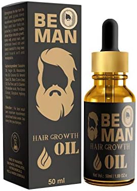 Be O Man Hair Growth Oil - 50 ml - Stimulates hair growth, tames unruly hair, reduces beard itch/dandruff and nourishes the hair follicles