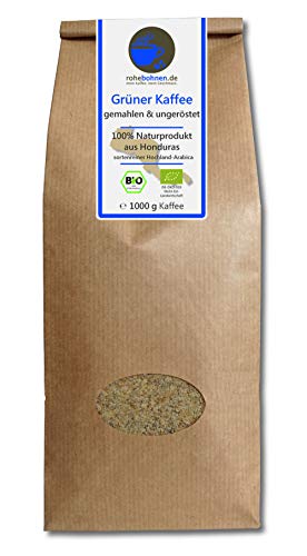 Grüner Kaffee bio gemahlen - Honduras (Rohkaffee gemahlen 1000g)