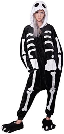 Saucy Skeleton Soft Plush Onesie Pajamas (XL; Unisex)