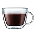 Bodum 15oz Double Wall Latte Mug, High-Heat Borosilicate Glass, Set of 2, Clear
