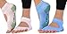 FitLeaf Toeless BAMBOO Yoga Socks, Non-Slip Grip for Pilates, Barre 2 PAIRS (Women 5-10 / Men 4-9, Pink and Blue)