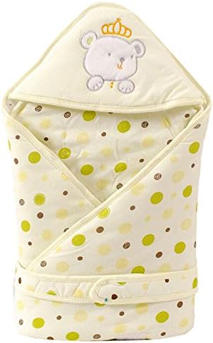 B3Fashion 100% Premium soft Organic Cotton baby Hooded Blanket with Belt - Yellow