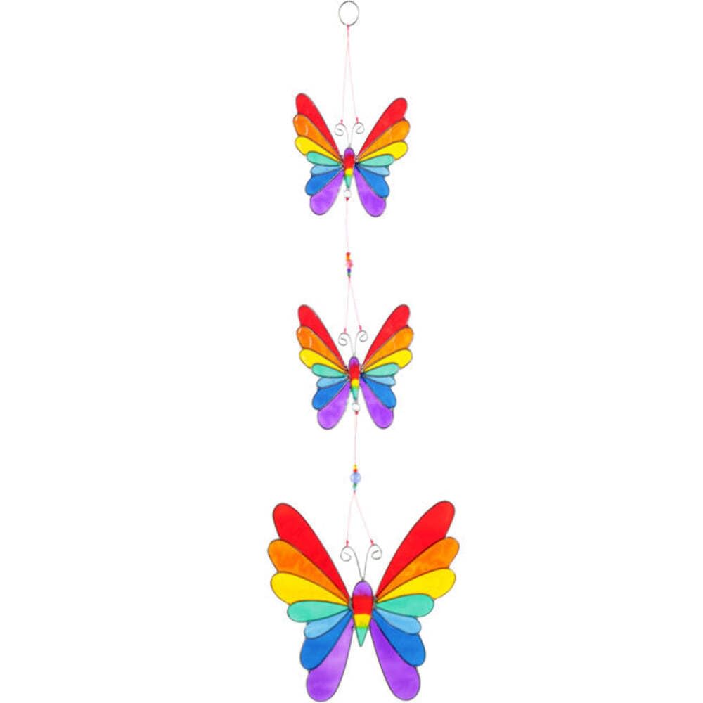 Jones Home and Gift String of Rainbow Butterflies Suncatcher