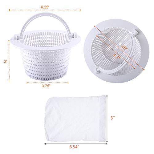 Wadoy Above Ground Pool Skimmer Basket with 8 Pool Skimmer Socks