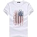 Hot Sale!Men's Tee,Neartime Men Cotton Tops Flag Print Blouse Short Sleeve T-Shirt (L, White)