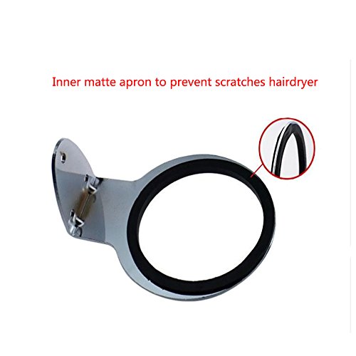 BeGrit Stainless Steel Wall Mount Hair Dryer Holder Rack Hair Drier Storage Organizer