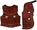 Childrens Western Vest & Chaps Set-black or Brown Suede Leather, S, M or L (Large7-10Brown)