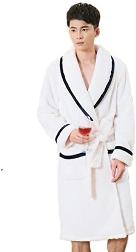 DMMSS Men Sleepwear Coral Velvet Nightwear Lovers Nightgown Thicken Flannel Bathrobes Pajamas , s
