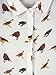 Clothink Women White Bird Print Shirt Collar Long Sleeve Button Up Shirt
