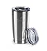 Premium Stainless Steel Coffee Travel Mug 20 0z Double Wall Insulated Tumbler with BONUS Sliding Lid - Sweat Free, Dishwasher Safe, Snug Fit for Car Cup Holder – Travel Friendly Size