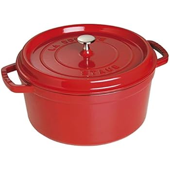 Staub Round Cocotte, Cherry - 6-1/4 Quart