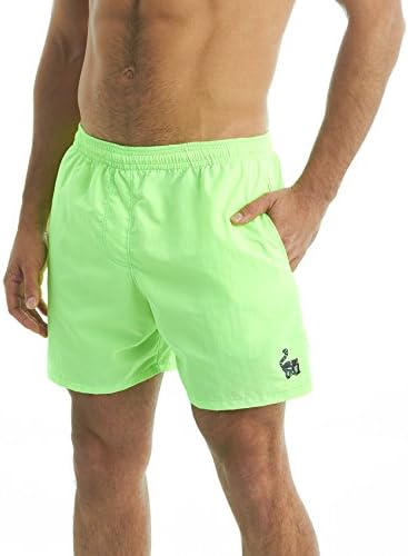 Vantow Swimwear Men’s Neon Yellow Beach Short. Waterproof taslan. Size: M.