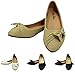 Enimay Women's Professional Pointed Toe Shoes Canvas Flats Adorned Ribbon Bow