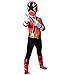 Wraith of East Power Rangers Costume Kids Cosplay Halloween Spandex Zentai Xl Red