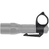 Mysanil Flashlight Ring, 1'' Tatcical Adapter Ring with Pocket Clip Finger Release for SureFire Black