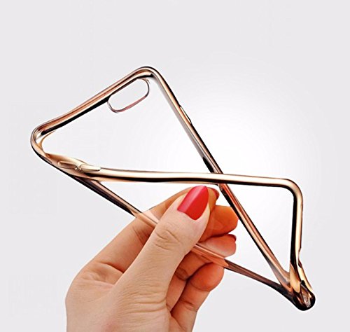 Tarkan Electroplated Ultra Slim Flexible Soft TPU Back Case Cover for Oppo F1s (Champagne Gold)