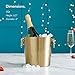 VonShef Gold Champagne Bucket with Carry Handles, 5.3Qt, Brushed Gold Stainless Steel Ice Bucket with Gift Box