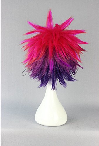 COSPLAZA Rose Mixed Purple Short Cosplay Wigs Halloween Party Hair - Image 4