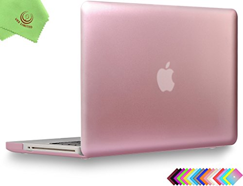 UESWILL Luxury Gold Metallic Coated Matte Hard Shell Case Cover for MacBook Pro 13" with CD-ROM (Non-Retina) (Model A1278) + Microfibre Cleaning Cloth, Rose Gold