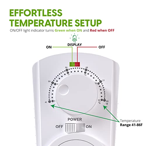 EconoHome Adjustable Thermostat Universal Plugin Heating & Cooling