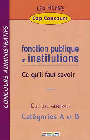 Fonction publique et institutions