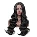 Long Wavy Wigs Black Synthetic Wigs for Women Natural Looking Black Wavy Wig Long Wavy Middle Part Heat Resistant Replacement Wig Black Full Wig