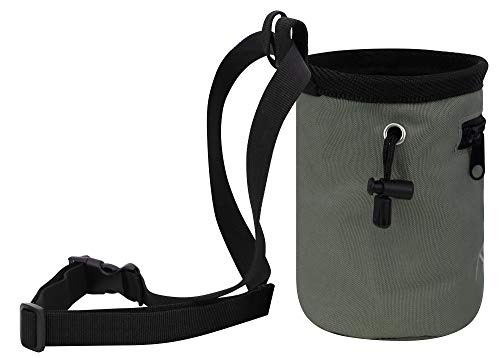 AMC Rock Climbing Panda Compact Chalk Bag with Adjustable Belt, Gray