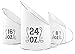 AuldHome Farmhouse Measuring Cup Scoops (Set of 3); White Enamel Retro Vintage Hanging Measure Pitchers