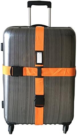 HuiSmart Cross Luggage Straps Suitcase Belt with Address Luggage Tag for Travel and Family