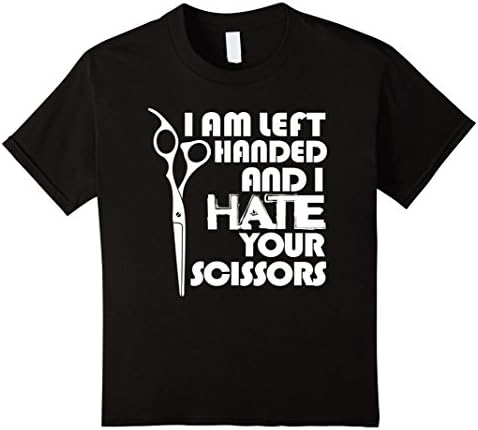 Kids Left Handed T Shirt - I Hate Your Scissors 10 Black