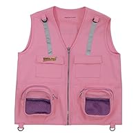 Eagle Eye Explorer Kids Cargo Vest for Boys and Girls with Reflective Safety Straps. 100% Cotton. Size: S/M Color: Pink