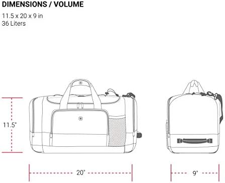 SWISSGEAR 20" Duffel Bag | Gym Bag | Travel Duffle Bags | Men's and Women's - Grey/Black 4 SWISSGEAR 20" Duffel Bag | Gym Bag | Travel Duffle Bags | Men's and Women's - Grey/Black