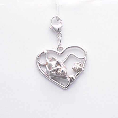 Sterling Silver Siamese Cat FOB, Silver Siamese Cat Pendant, Silver Siamese Cat Purse Ornament fr Donna Pizarro's Animal Whimsey Collection