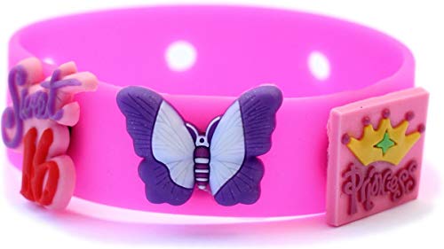 Bat and Softball Rubber Charm for Wristbands and Shoes