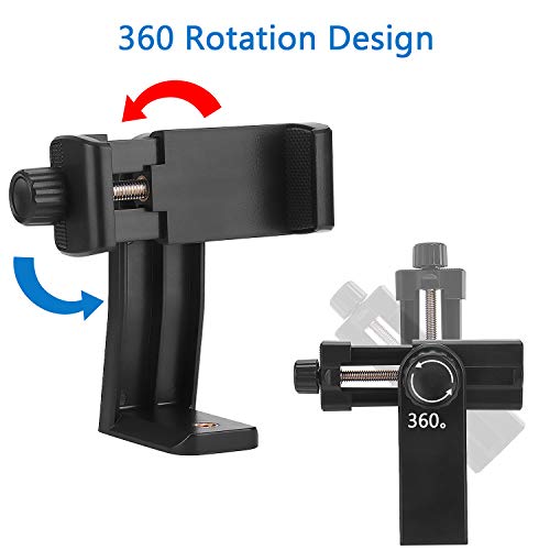 Phone Tripod Mount Adapter, PEYOU Universal 360 Rotation Smartphone Holder Monopod Adapter Clamp Bracket Compatible for iPhone XS Max XR X 8 7 6 6s Plus, for Samsung Galaxy Note 9 8 S9 S8 Plus S7 Edge - Thumbnail 2