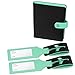 RoryTory Black Green RFID Protection Passport Case Holder And 2 Luggage Tags