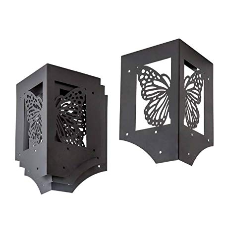 Plow & Hearth Steel Raised Garden Bed Corner Brackets in Butterfly Design, Set of 4-6 L x 6 W x 10.5 H