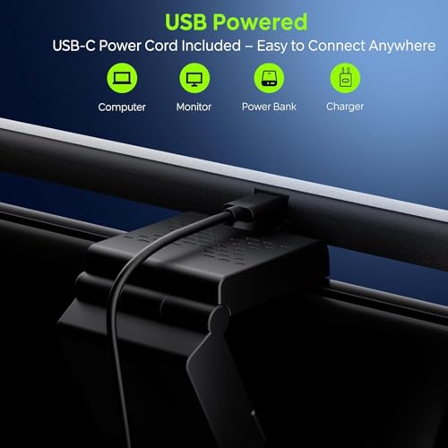 Quntis Monitor Light Bar, 50cm Computer Monitor Lamp 3 Color Temperature Brightness Stepless Adjustment Touch Control Screen Light with Timer Space Saving Eye Care e-Reading USB Lamp for Home Office