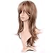 Long Synthetic Wig with Bangs 2 Tone Japanese Kanekalon Fiber 12 Styles Heat Resistant Full Wig Full Head for Women Girls Lady,15.5'' / 15.5 inch,Light brown blonde mix