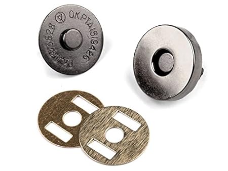 Magnetknöpfe-Magnetverschluss 10 Stück, Ø18mm in schwarz-Nickel