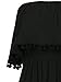 Clothink Women Black Strapless Pom Pom Maxi Dress
