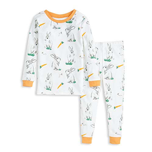 Burt's Bees Baby Baby Pajamas, Tee and Pant 2-Piece PJ Set, 100% Organic Cotton, Rabbit Habit, 3T